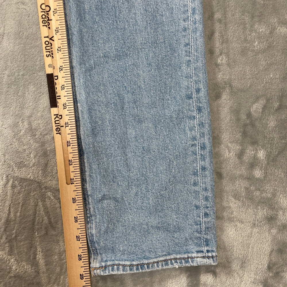 American Eagle Jeans Size 0 Regular Super High-Rise Straight Light Wash Blue - Picture 2 of 7